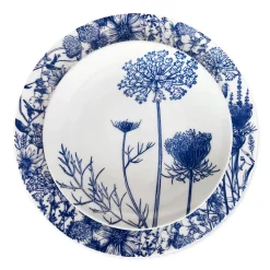 Summer Blues Rimmed Dinner Plate Blue