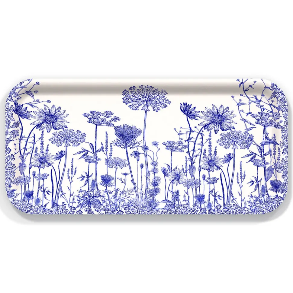 Summer Blues Small Rectangular Birchwood Tray