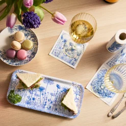 Summer Blues Small Rectangular Birchwood Tray