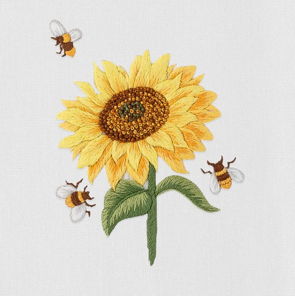 Sunflower & Bees Hand Towel