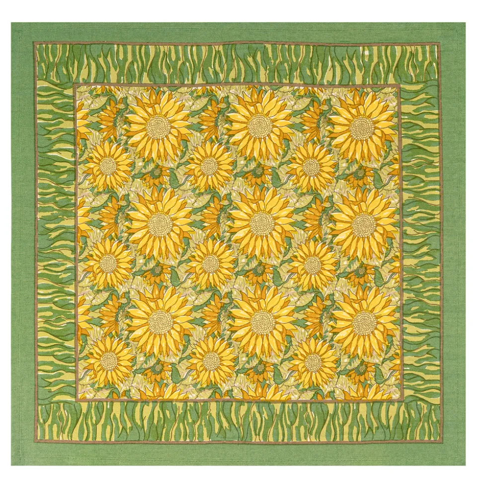 Sunflower Napkins in Yellow & Green, Set of 6