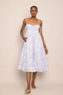 Sunray Dress in Floral Clip Jacquard
