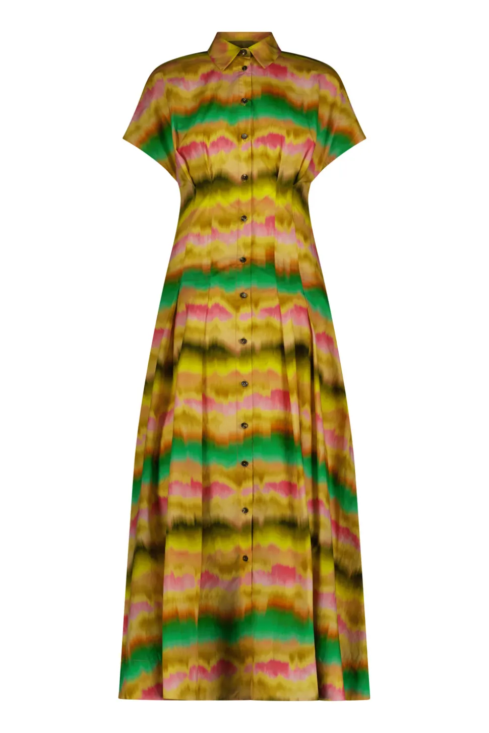 Sunset Cotton Seam Detail Shirtdress in Multi