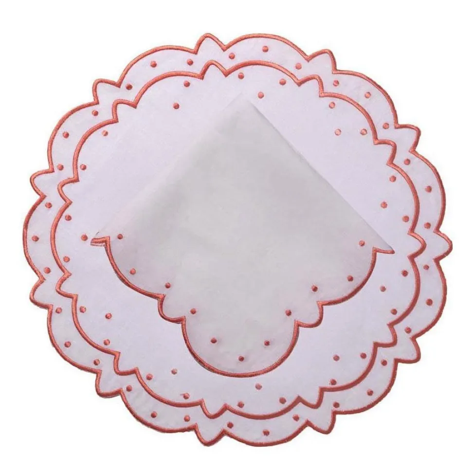 Suzette Linen Placemat and Napkin, Set of 12 in Pink