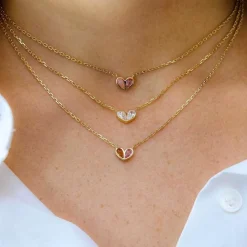 Sweetheart Necklace Diamond and Blue Sapphire