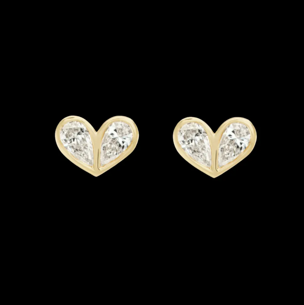Sweetheart Studs in Diamond