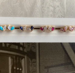 Sweetheart Studs in Diamond