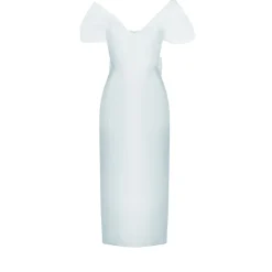 Sylvie Dress in Ice Blue Silk Wool
