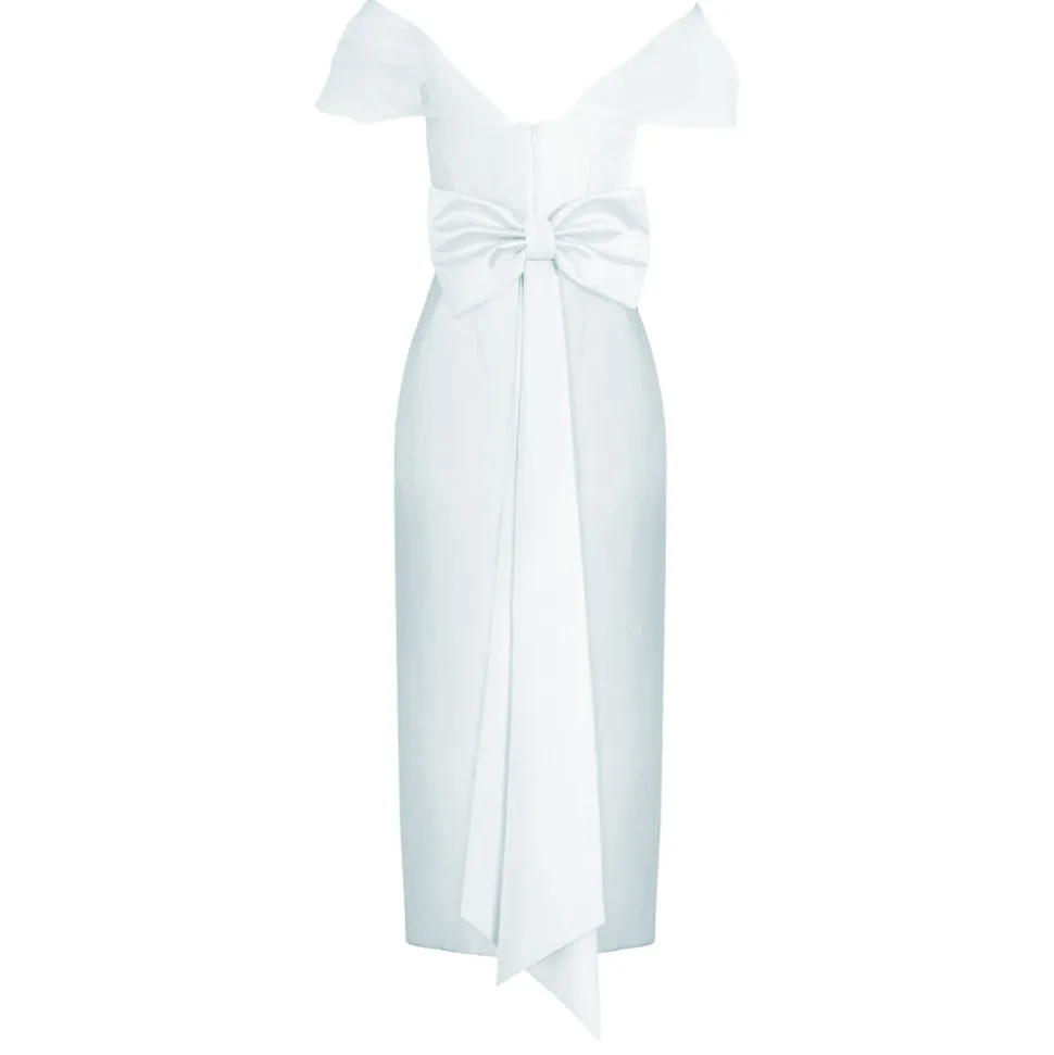 Sylvie Dress in Ice Blue Silk Wool