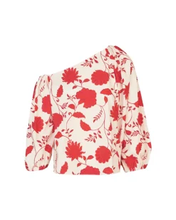 Tabitha Top in Cream & Tomato