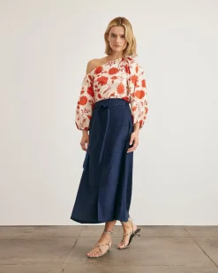 Tabitha Top in Cream & Tomato