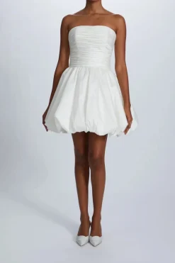 Taffeta Ruched Mini Dress