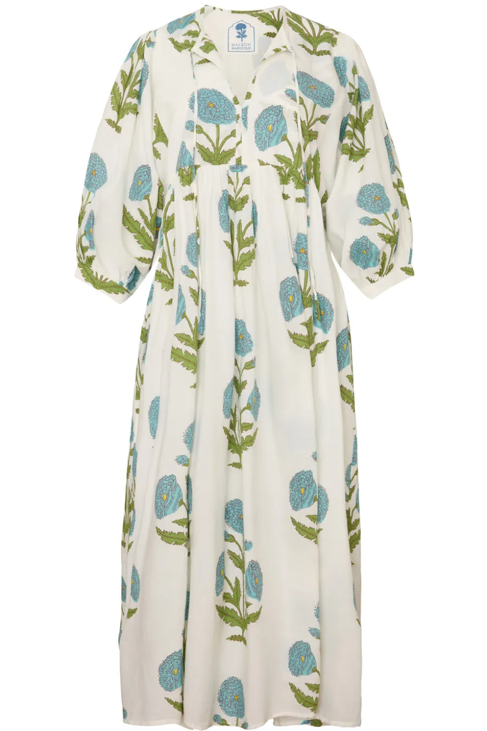 Taj Maxi Dress in Blue Flower