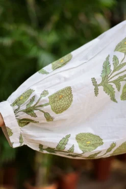Taj Maxi Dress in Green Flower