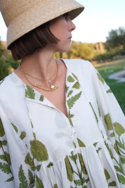 Taj Mini Dress Green Flower