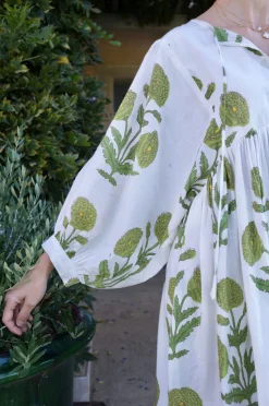 Taj Mini Dress Green Flower