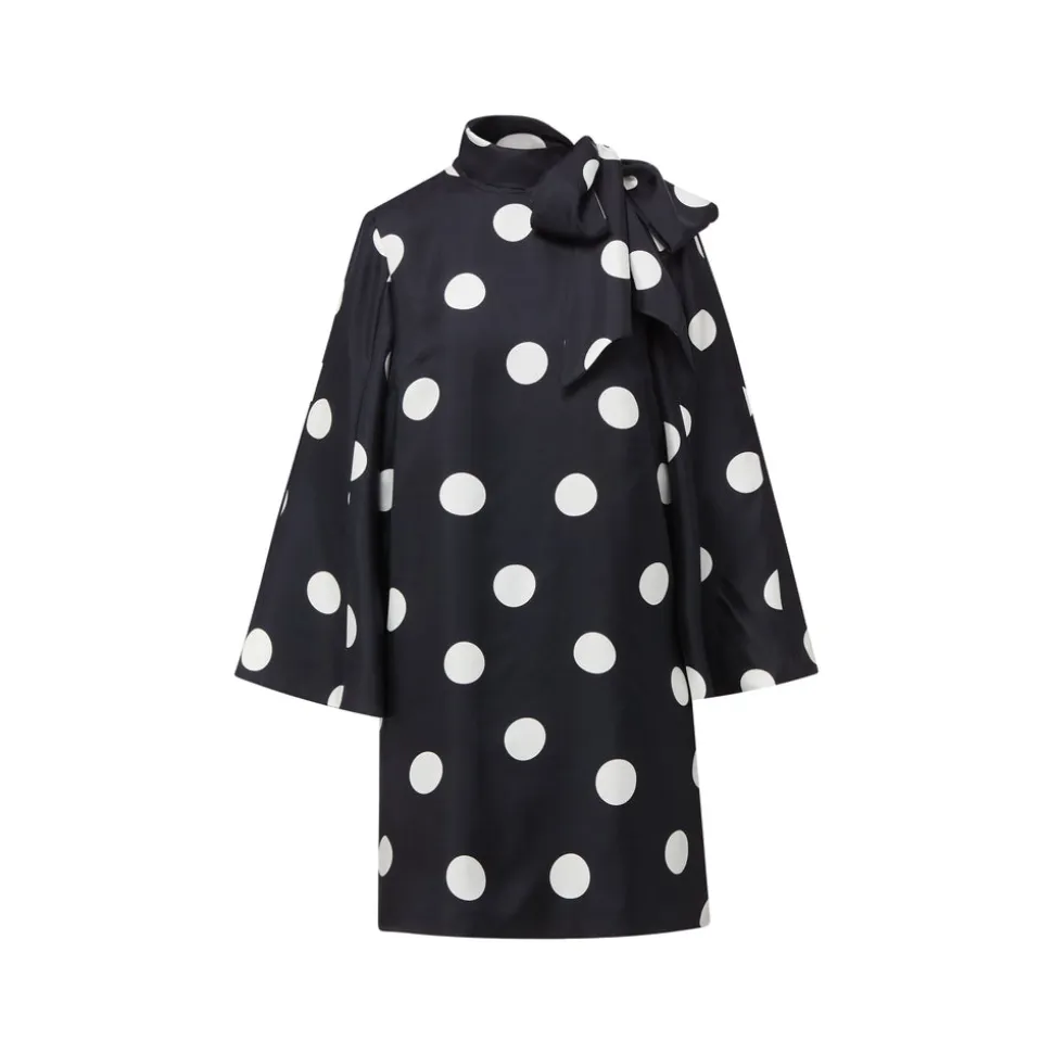 Talia Dress In Jumbo Dancing Dot Silk Twill