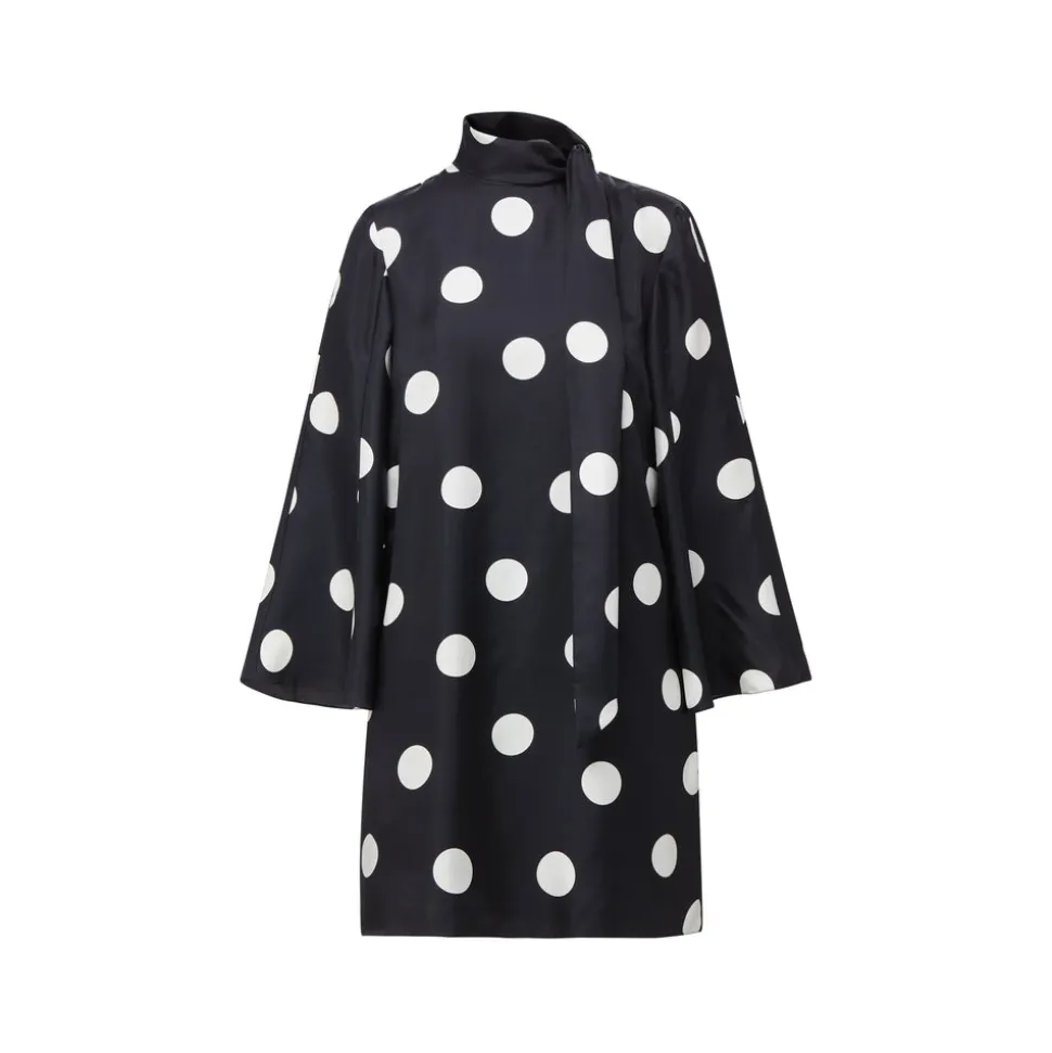 Talia Dress In Jumbo Dancing Dot Silk Twill