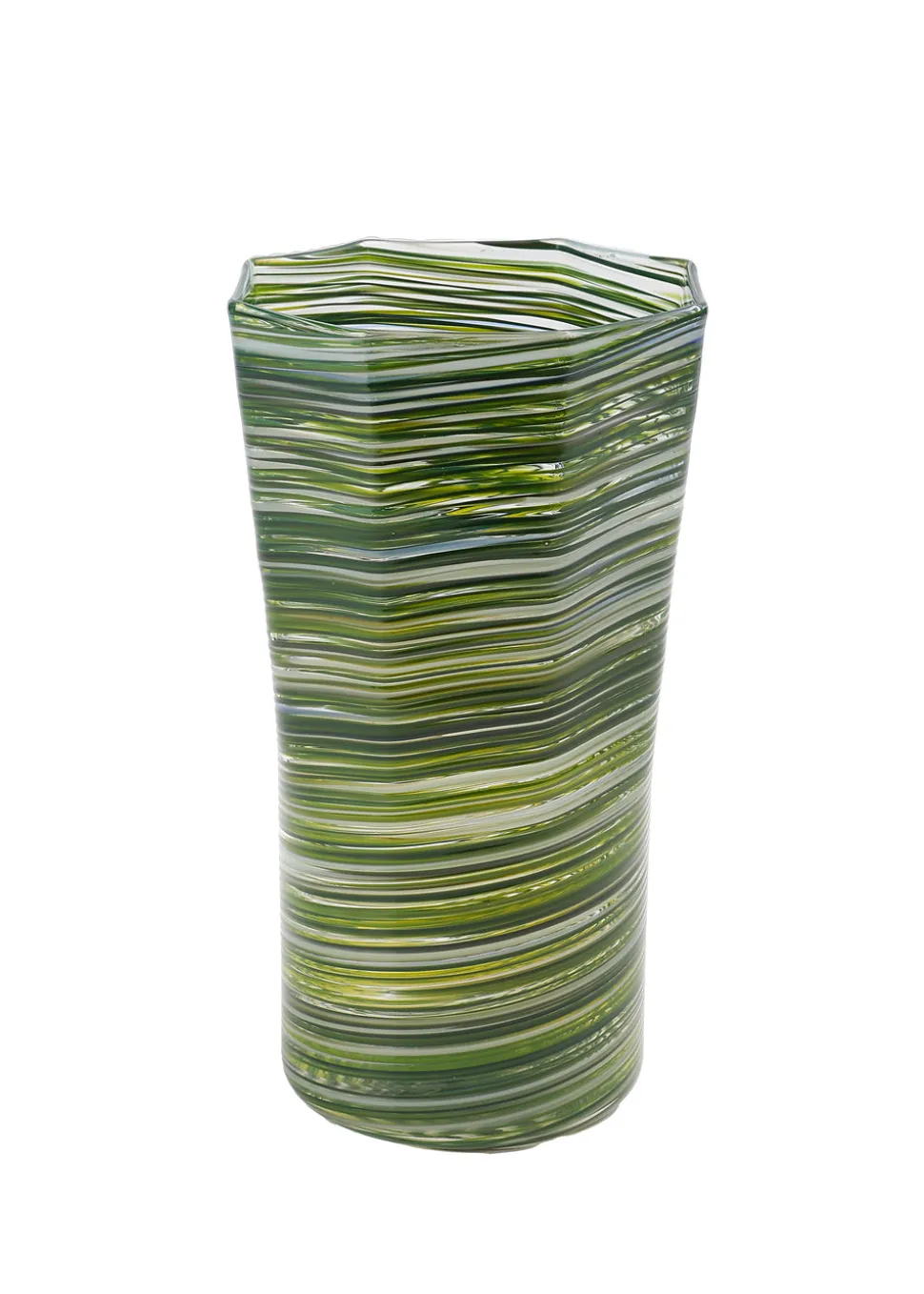 Tall Hand Blown Tumbler in Avocado Mix, Set of 6