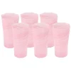 Tall Hand Blown Tumbler in Pink, Set of 6
