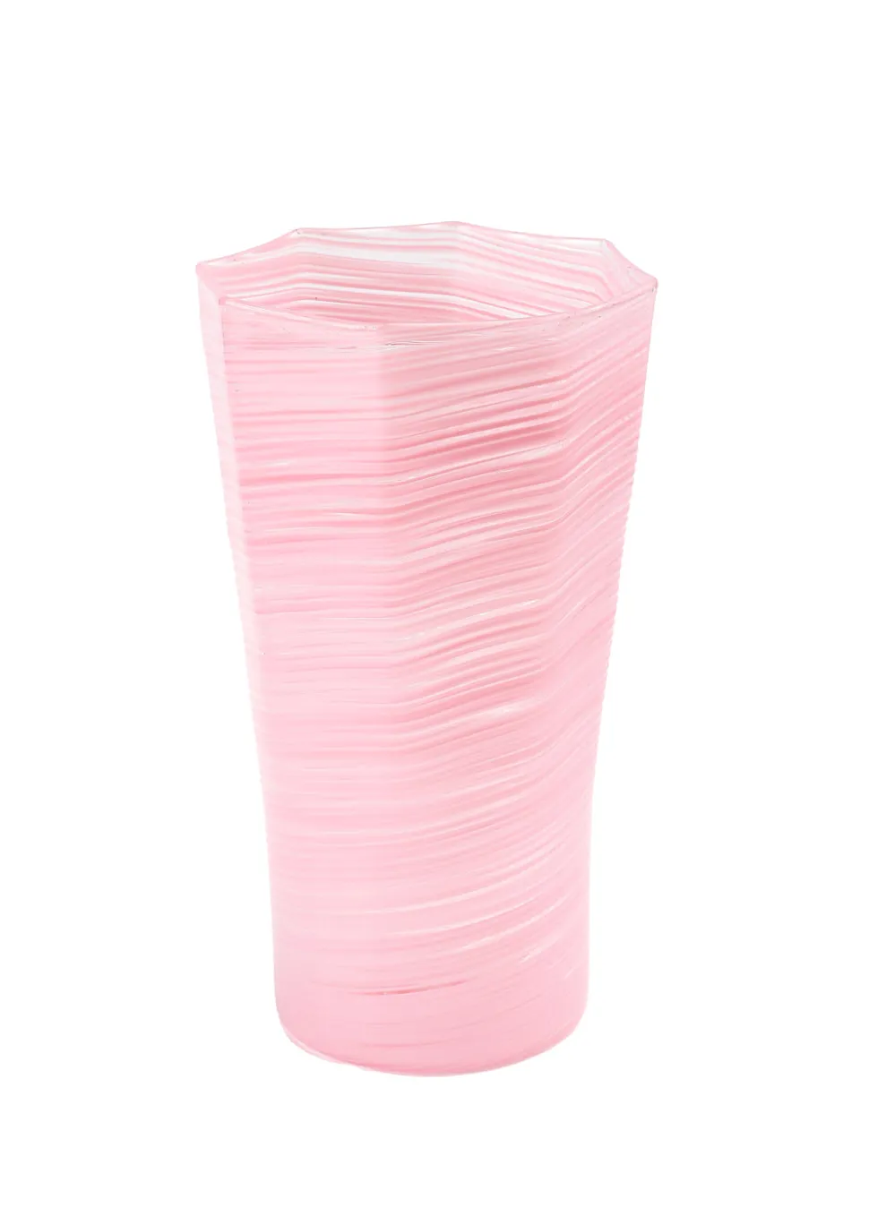 Tall Hand Blown Tumbler in Pink, Set of 6