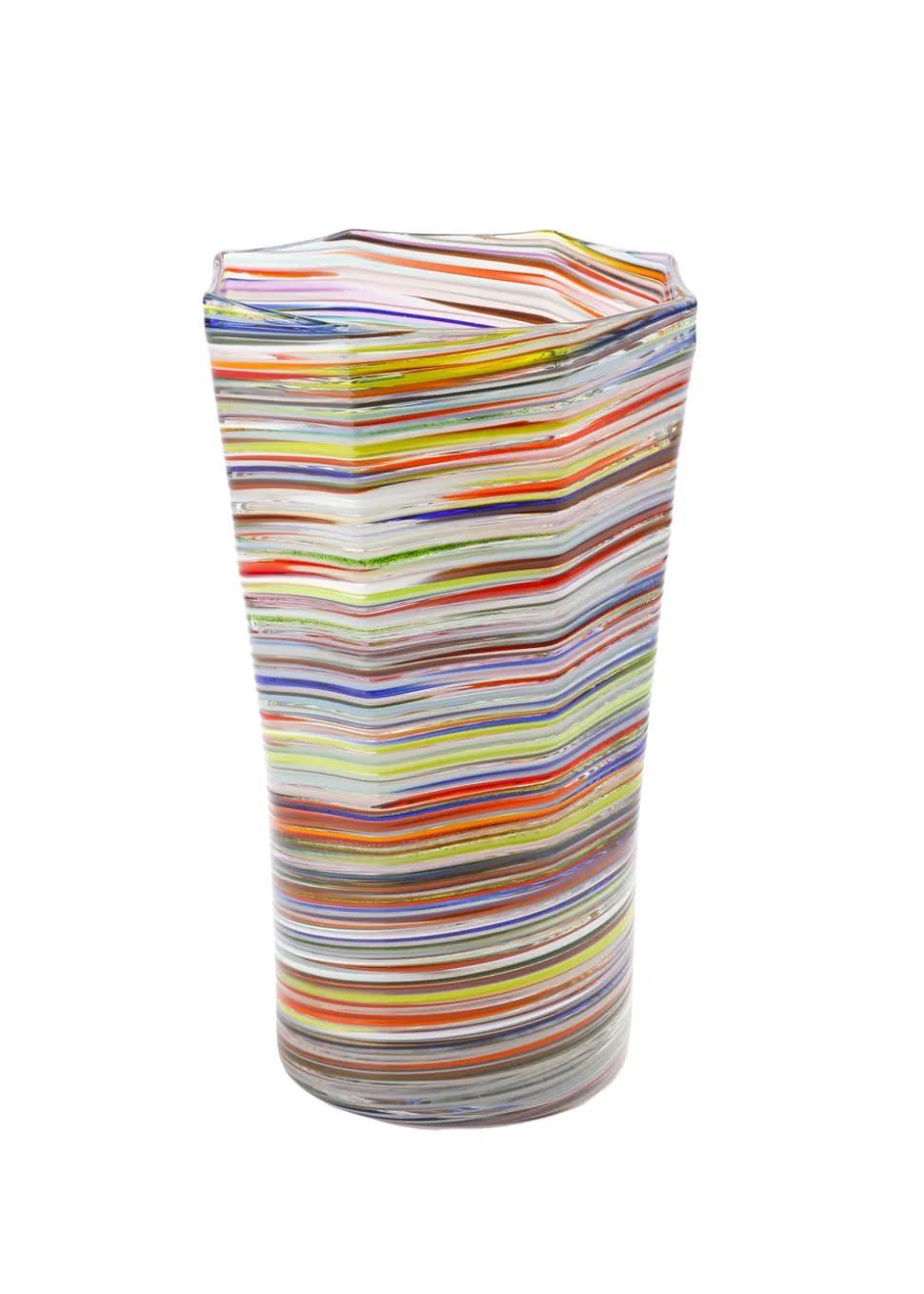 Tall Hand Blown Tumbler in Multi, Set of 6
