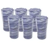 Tall Hand Blown Tumbler in Indigo Mix, Set of 6