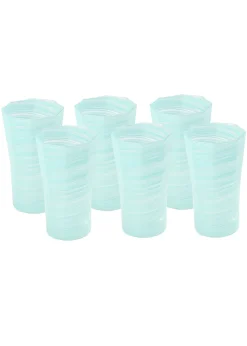 Tall Hand Blown Tumbler in Celadon, Set of 6