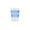 Tangerine Blue Striped Water Glass