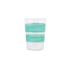 Tangerine Green Striped Water Glass