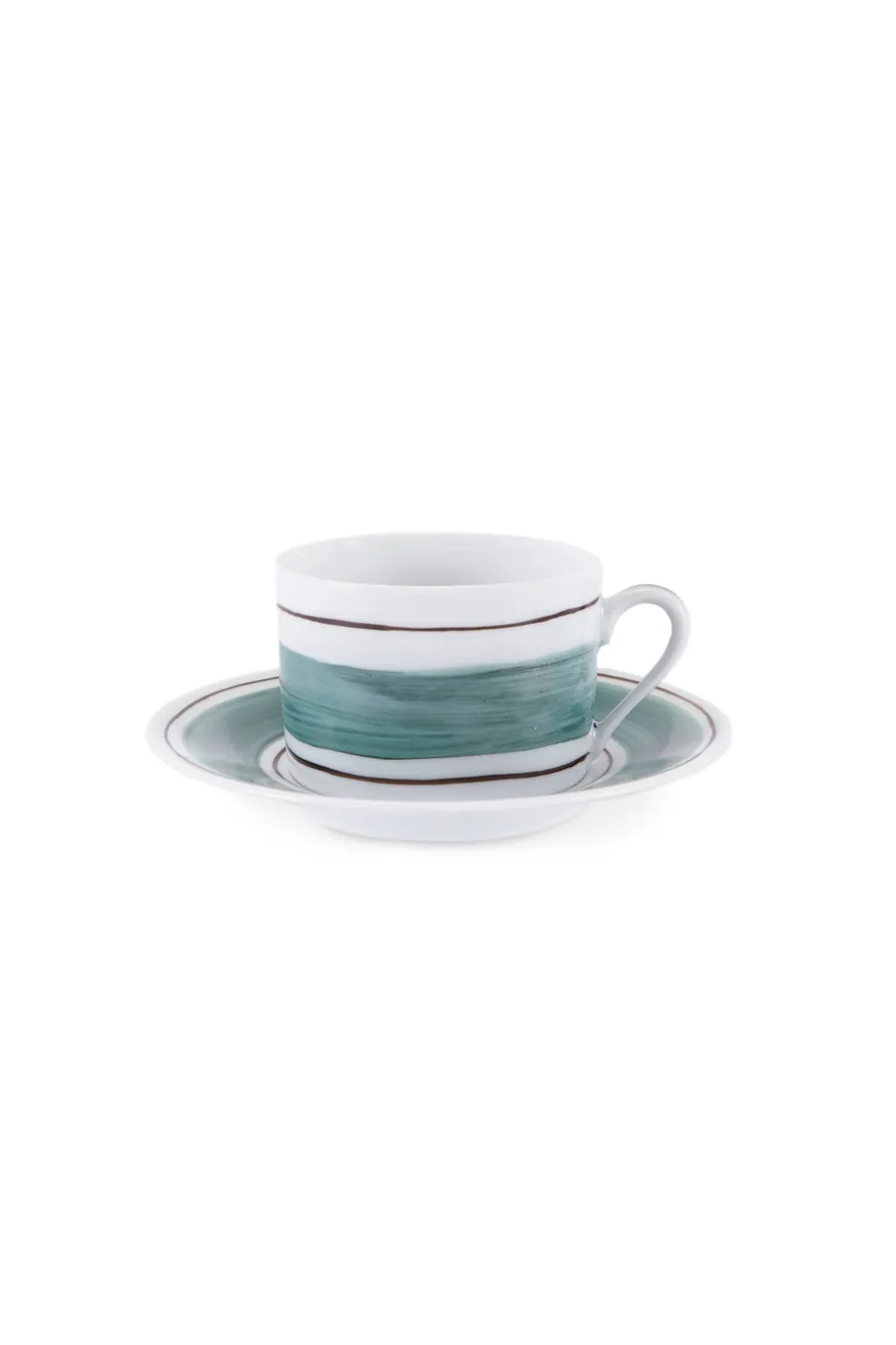 Tangerine Tea Cup With Plate