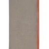 Taupe Napkin with Light Orange Trim, Set of 4