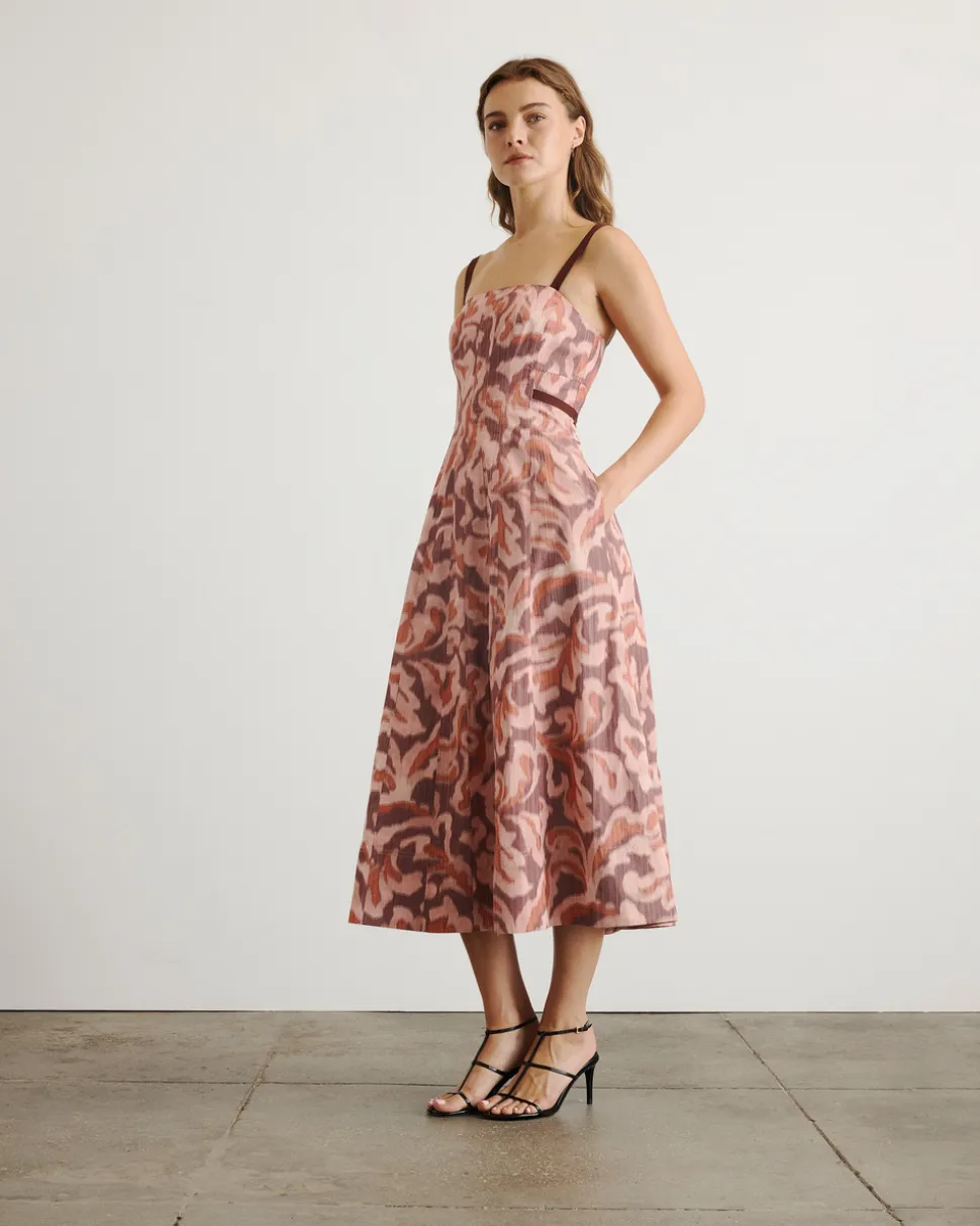 Tavia Dress in Mahogany & Sugarcane Multi