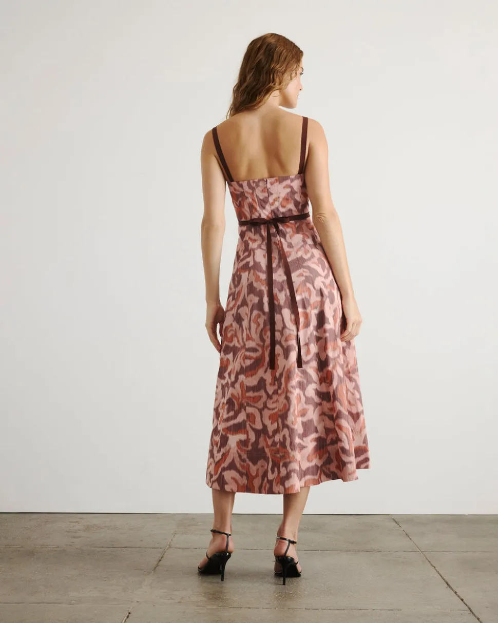 Tavia Dress in Mahogany & Sugarcane Multi