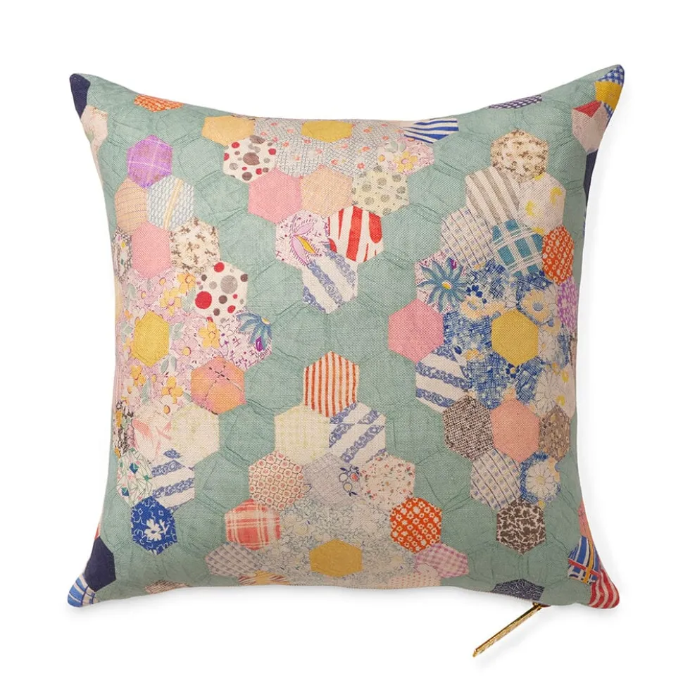 Teal Diamond Quilt Pillow
