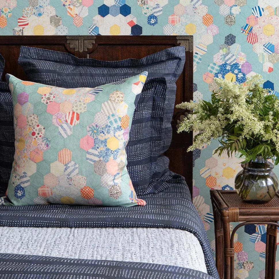 Teal Diamond Quilt Pillow