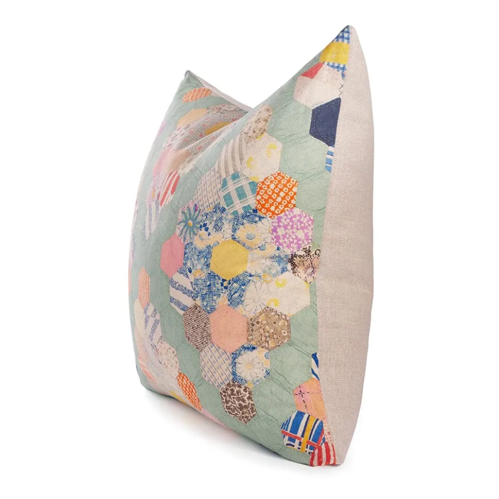 Teal Diamond Quilt Pillow
