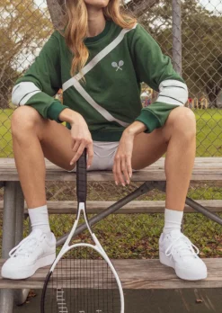 Tennis Lines Sweatshirt in Green