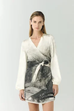 Tertulia Silk Jacquard Mini Dress in Paisajes Selva