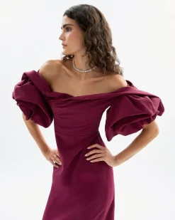 Tess Dress in Merlot