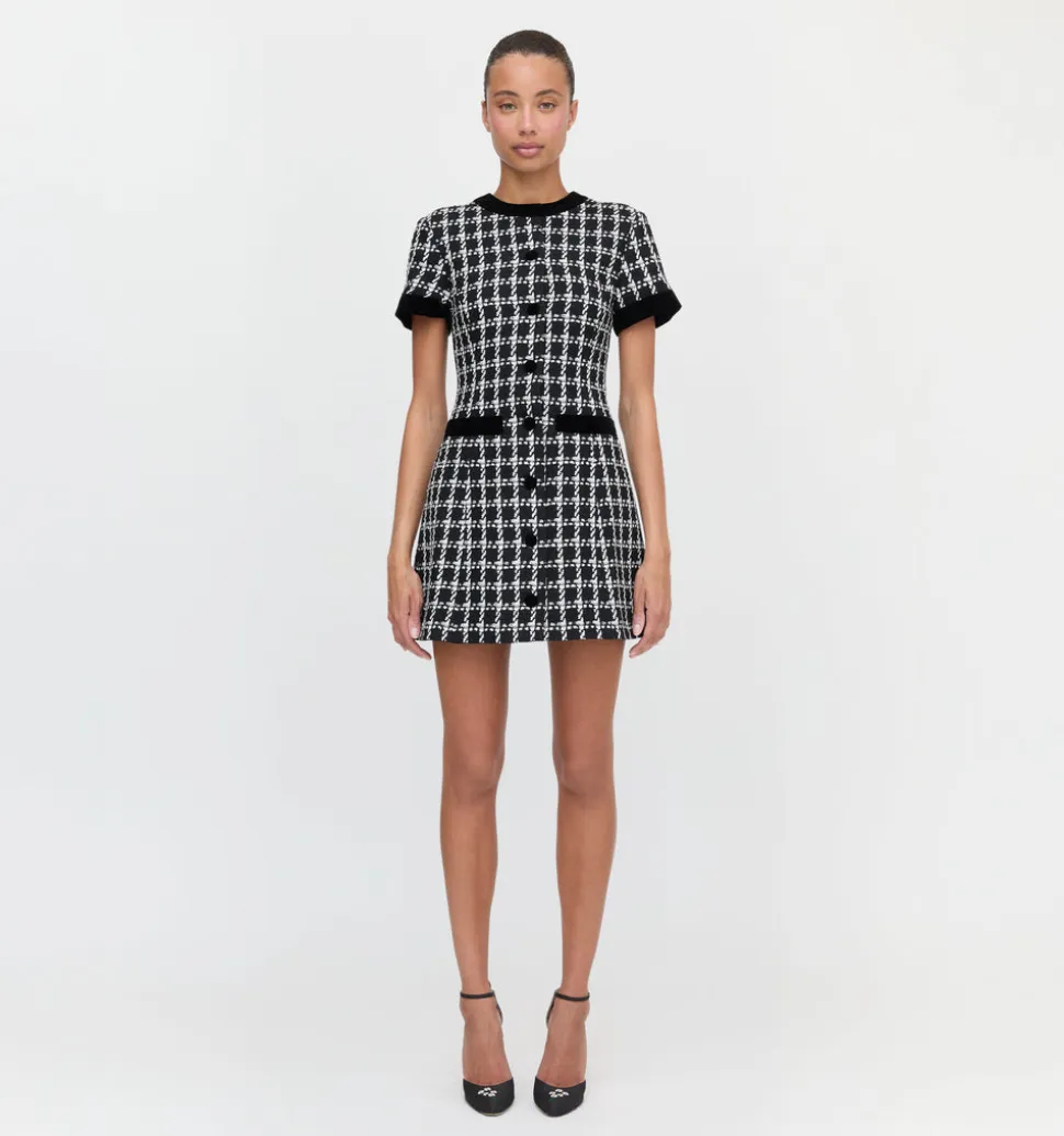 The Allegra Dress in Black and White Tweed