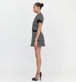 The Allegra Dress in Black and White Tweed