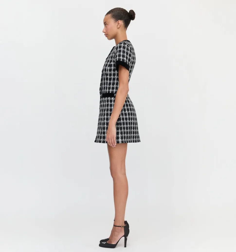 The Allegra Dress in Black and White Tweed