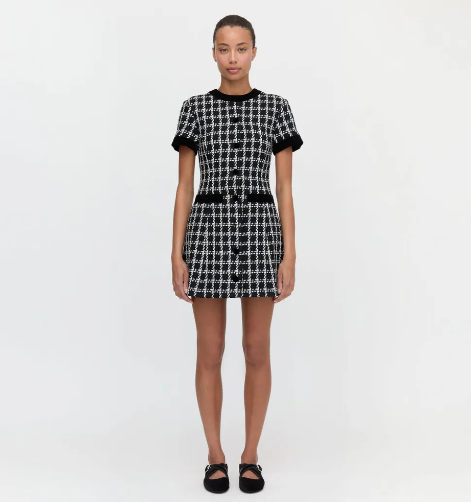 The Allegra Dress in Black and White Tweed