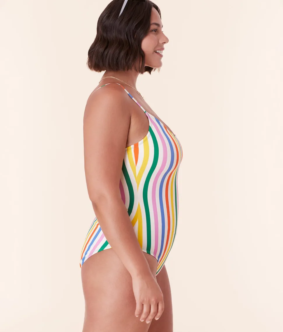 The Amalfi One Piece in Rainbow Stripe