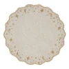 The Astral Linen Placemat in Natural Linen and Gold Embroidery