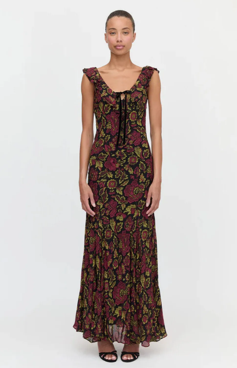 The Augustina Dress in Black Palampore Floral
