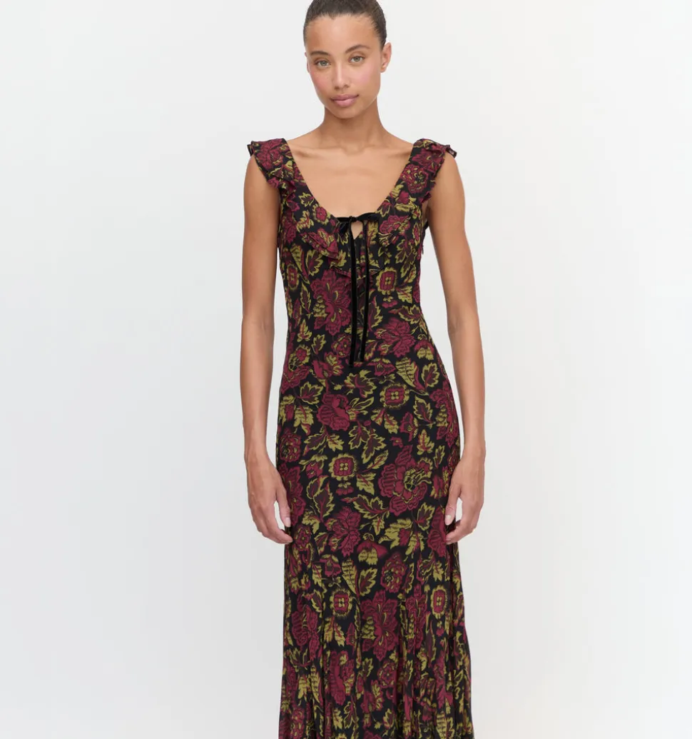 The Augustina Dress in Black Palampore Floral
