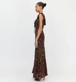 The Augustina Dress in Black Palampore Floral