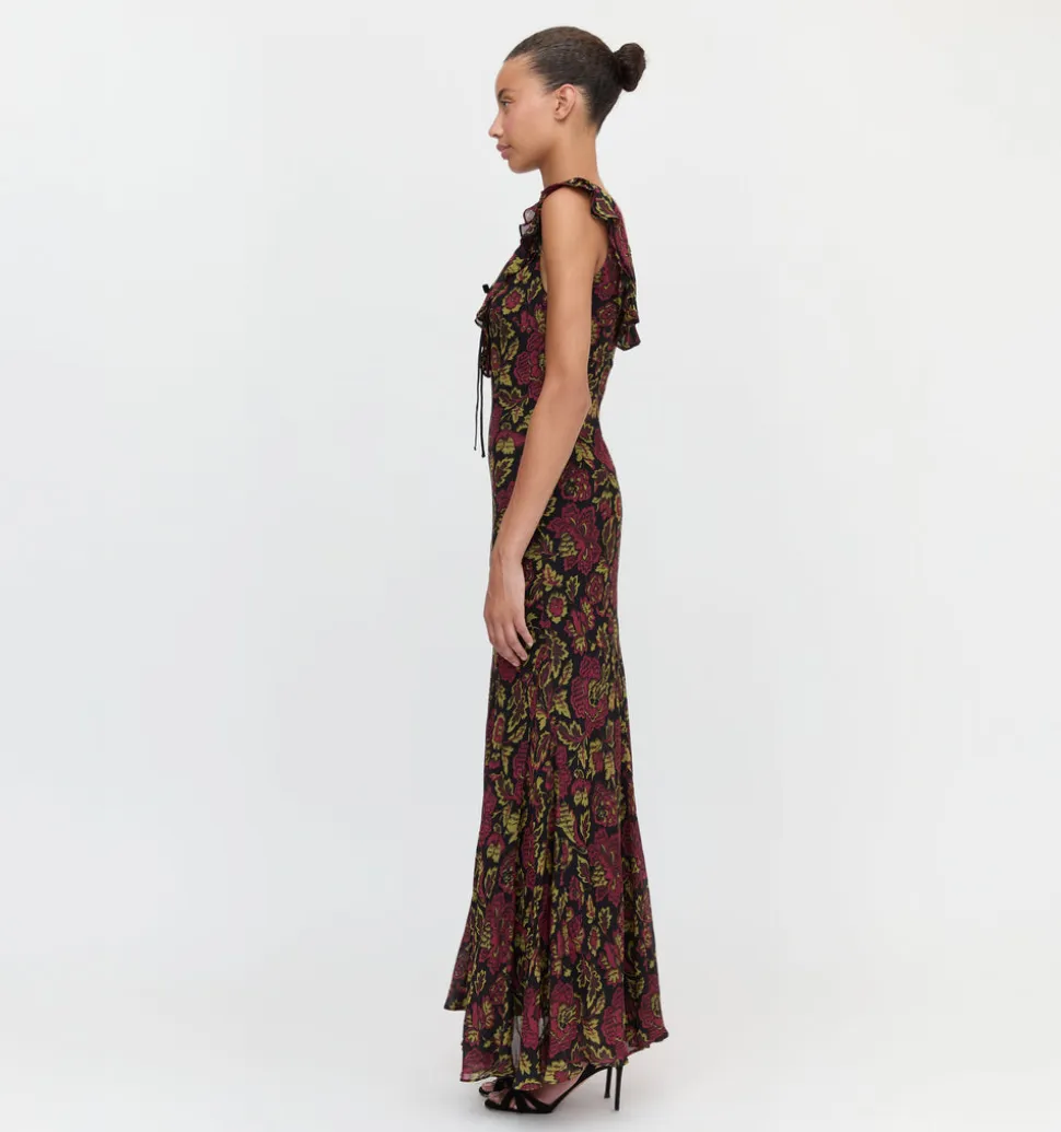 The Augustina Dress in Black Palampore Floral